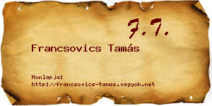 Francsovics Tamás névjegykártya