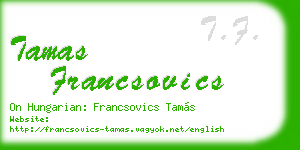 tamas francsovics business card