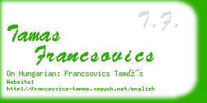 tamas francsovics business card